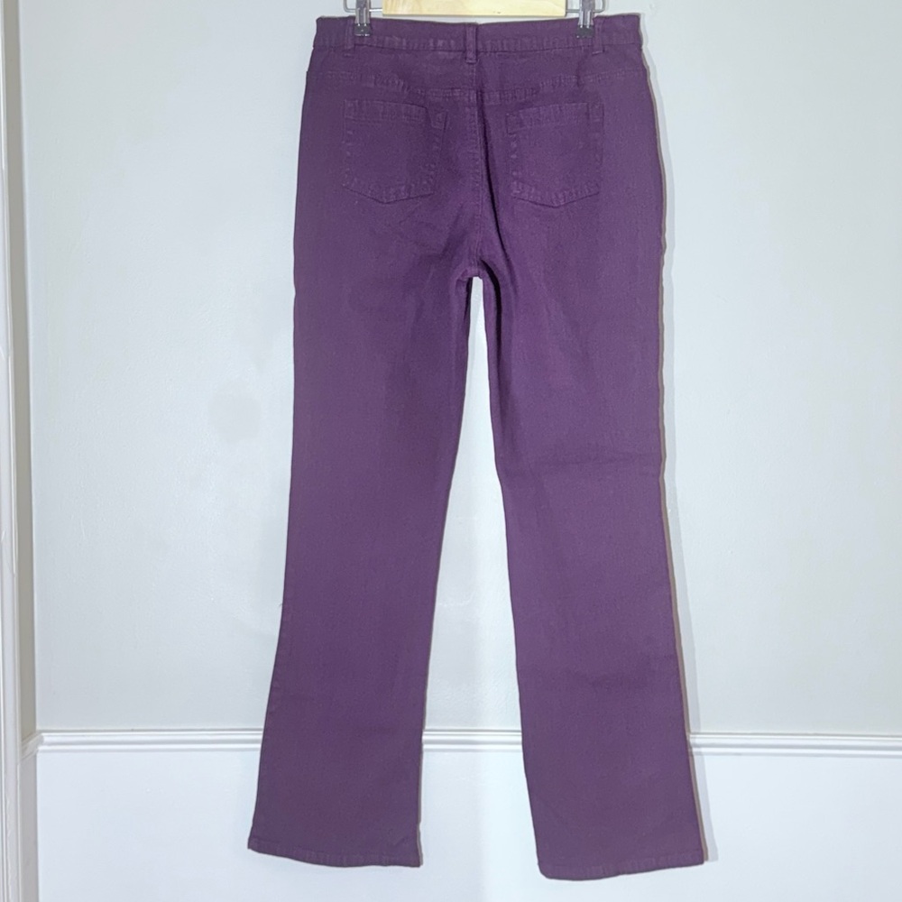 DG2 by Diane Gilman Embroidered Rhinestone Straight Purple Jeans size 10 - Picture 4 of 11